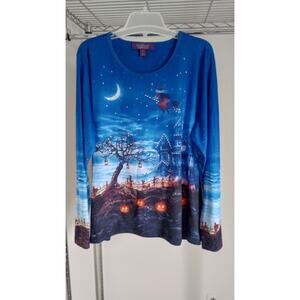 Gloria Vanderbilt Halloween Pumpkin Shirt XL